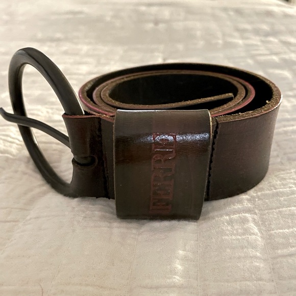 Gianfranco Ferre Accessories - Gianfranco Ferre brown glossy belt 36” logo